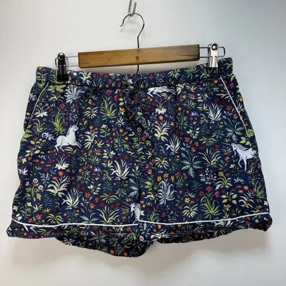 Printfresh Unicorn Garden Print Short Sleeve Organic Cotton Pajama Set Size S - Picture 12 of 15